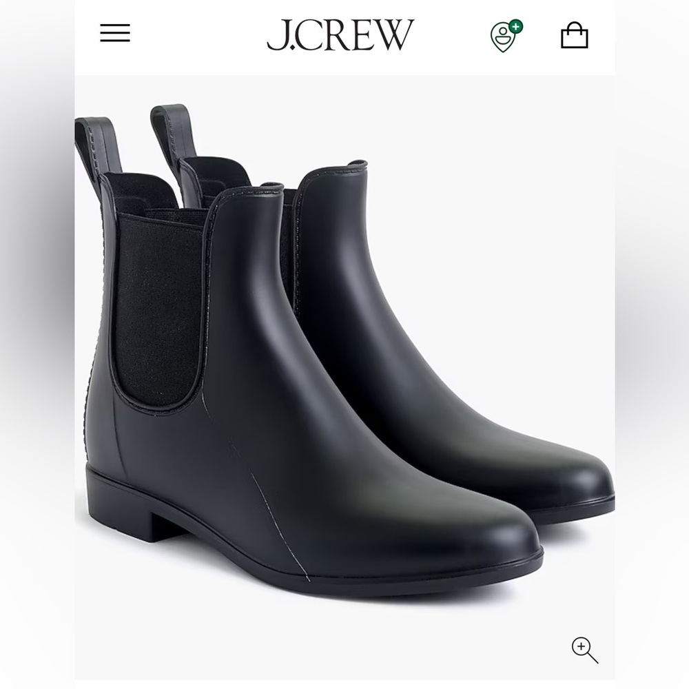 J. Crew Black Chelsea Rain Boots